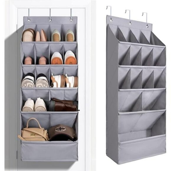 Over Door Shoe Organizer Hanging Rack 15 Pocket Closet Wall Storage Holder - Picture 7 of 7